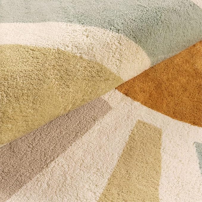Kids Rugs for Playroom 5'x7' Rug, Boho Washable Area Rug for Kids Room, Rainbow Kids Nursery Rug Non-Slip Sunshine Carpet Soft Colorful Rug for Classroom Office Dining Room - LeafyLoom