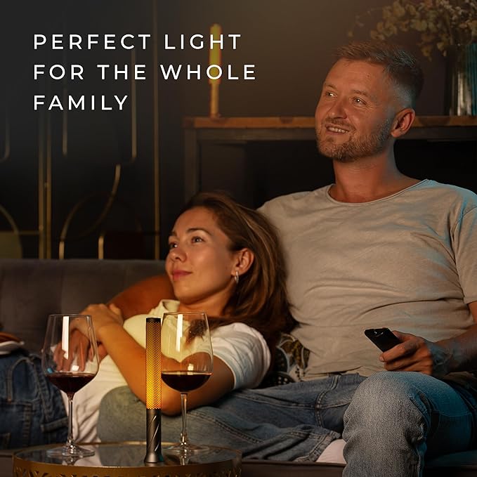 LED Candle Light, Cordless Table Lamp, Bedside Flame Lamp w/ 2 Modes, Rechargeable Candlestick, Modern Table Lamp w/ 2600 mAh Battery (Platinum Grey) - LeafyLoom