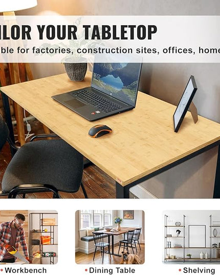 VEVOR Bamboo Table Top, 70.9" x 29" x 1.5", 330 lbs Load Capacity, Universal Solid One-Piece Bamboo Desktop for Height Adjustable Electric Standing Desk Frame, Rectangular Countertop for Home & Office - LeafyLoom