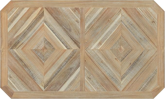 6-Piece Wooden Dining Table Set Pattern Tabletop and 4 Upholstered Chairs & Bench, 60" L x 36" W x 30.3" H, Natural(Beautiful Wood Grain) - LeafyLoom