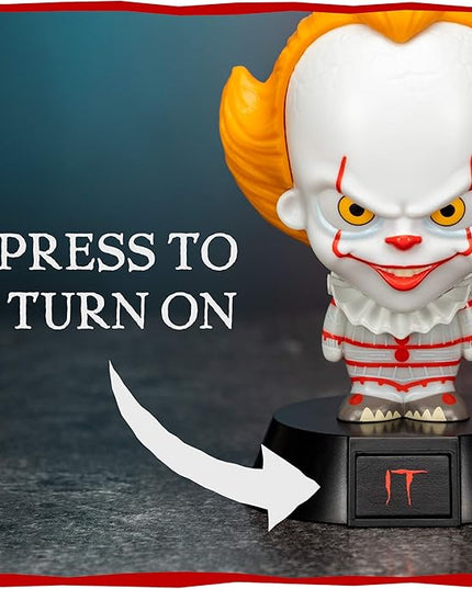 Pennywise Collectable Icon Based On Stephen King's Novel Ideal Night Kids Bedrooms, Office and Home Pop Culture Lighting Merchandise, White - LeafyLoom
