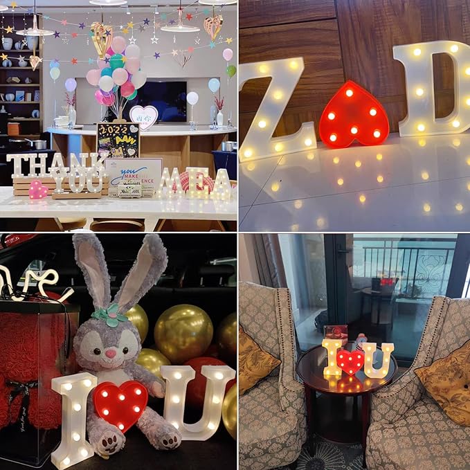 Colorful Letter LED Lights, 16 Colors Changing LED Marquee Letter Lights, Dimmable Night Lights for Wedding, Birthday, Holiday, Party, Bar, Christmas Decoration,Dorm Room Decor-Multicolor V - LeafyLoom