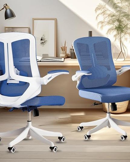 Home Desk Chair Ergonomic Chair with Headrest Study Chair Computer Chair Desk Chair Adjustable Headrest Lumbar Support Office Chair Heavy Duty Office Chair Blue - LeafyLoom