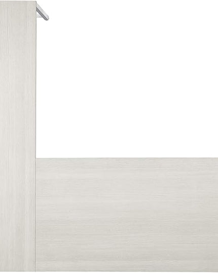 OSP Home Furnishings Contempo L-Shaped Desk, White - LeafyLoom