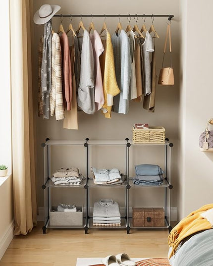 HOMIDEC 6-Cube Storage Organizer, Closet Organizer Storage shelf Bookcase Bookshelf with Metal Hammer, Storage Cubes Organizer Cabinet for Kids, Closet, Bedroom, Bathroom, (11.8x11.8x11.8 inch) - LeafyLoom