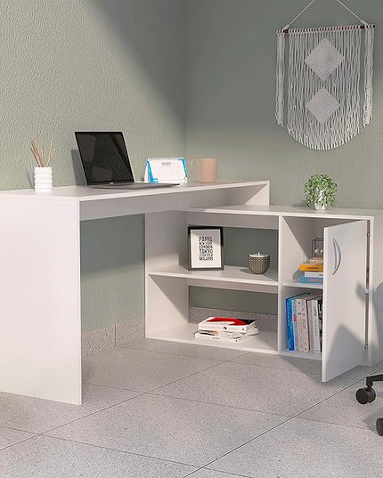 NicBex Kimberly-DW-00045-LWJ Home Office Desks, 45.86"x59.64"x30.11", White - LeafyLoom