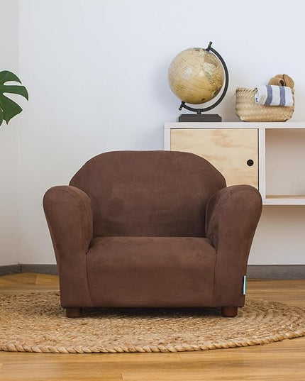 Keet Microsuede Children's Chair, Roundy, Brown - LeafyLoom