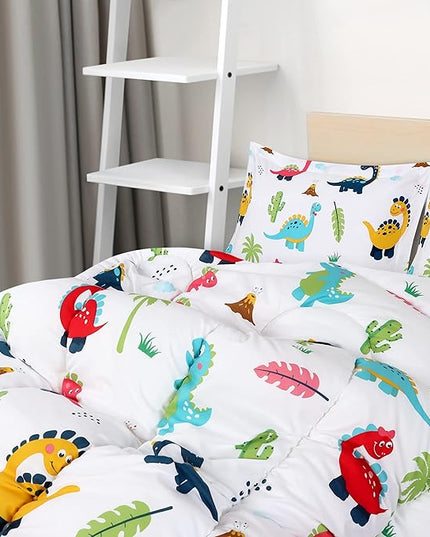Utopia Bedding All Season Dinosaur Comforter Set with 2 Pillow Cases, 3 Piece Soft Brushed Microfiber Kids Bedding Set for Boys/Girls, Machine Washable (Twin) - LeafyLoom