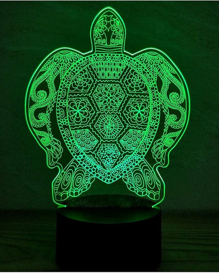 3D Optical Illusion LED Night Light ,Acrylic Boy Girl Kids Baby Sleep Desk Lamp Touch Control 7 Color Change USB Powered for Home Decorations or Holiday Gifts (Sea Turtle) - LeafyLoom