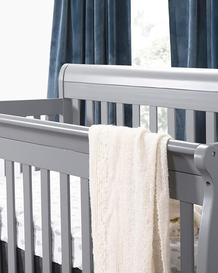 DaVinci Kalani 4-in-1 Convertible Crib in Grey, Greenguard Gold Certified - LeafyLoom