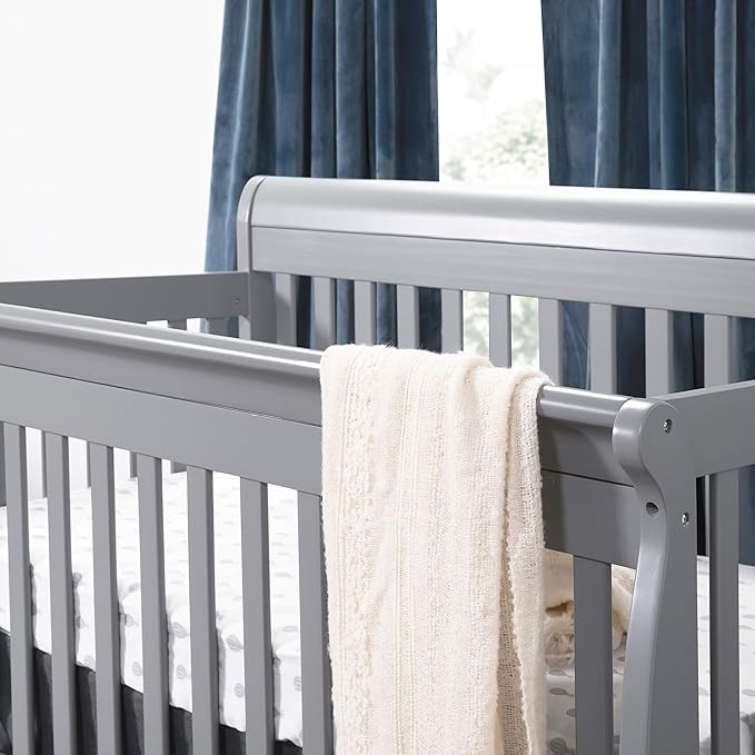 DaVinci Kalani 4-in-1 Convertible Crib in Grey, Greenguard Gold Certified - LeafyLoom