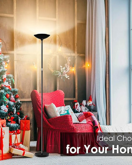 Floor Lamp, Standing Lamp, 20W 2000LM LED Torchiere Floor Lamp, Stepless Dimmable, Touch Control, 3000K Daylight, 50000hrs Lifespan, Floor Lamps for Living Room, Standing Lamps for Bedroom, Office - LeafyLoom