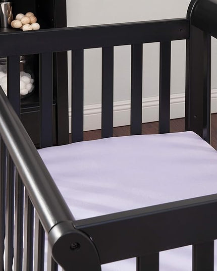 DaVinci Kalani 4-in-1 Convertible Mini Crib in Ebony | Greenguard Gold Certified - LeafyLoom