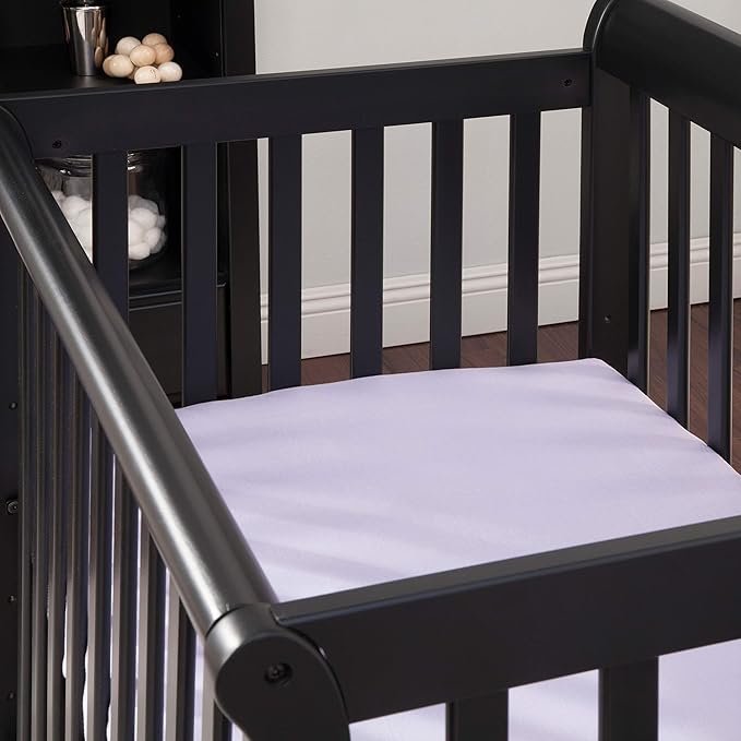 DaVinci Kalani 4-in-1 Convertible Mini Crib in Ebony | Greenguard Gold Certified - LeafyLoom