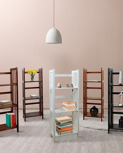 Casual Home 3-Shelf Folding Bookcase (14" Wide)-Walnut - LeafyLoom