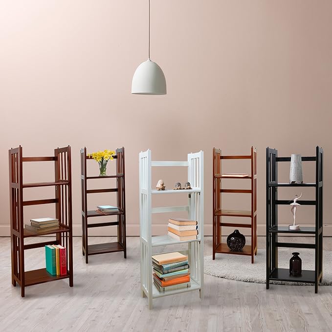 Casual Home 3-Shelf Folding Bookcase (14" Wide)-Walnut - LeafyLoom