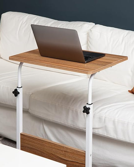 Mind Reader Woodland Collection, Mobile Sit/Stand Laptop Desk Adjustable, Lockable Casters, Portable, 21.75" L x 15.75" W x 33" H, Medium, Brown - LeafyLoom