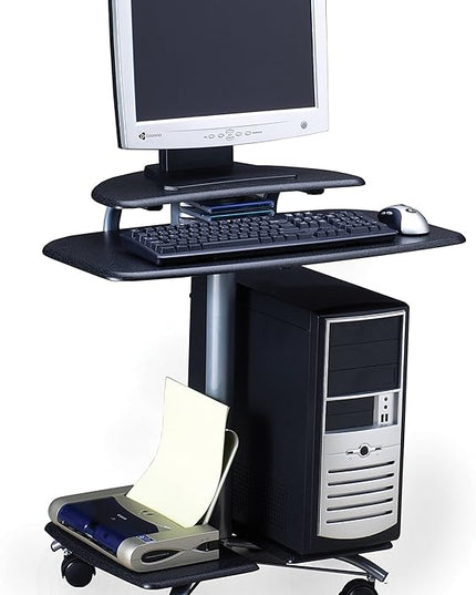 Mayline Mobile Computer Workstation, 28-1/2 by 26 by 29-1/2", Anthracite - LeafyLoom