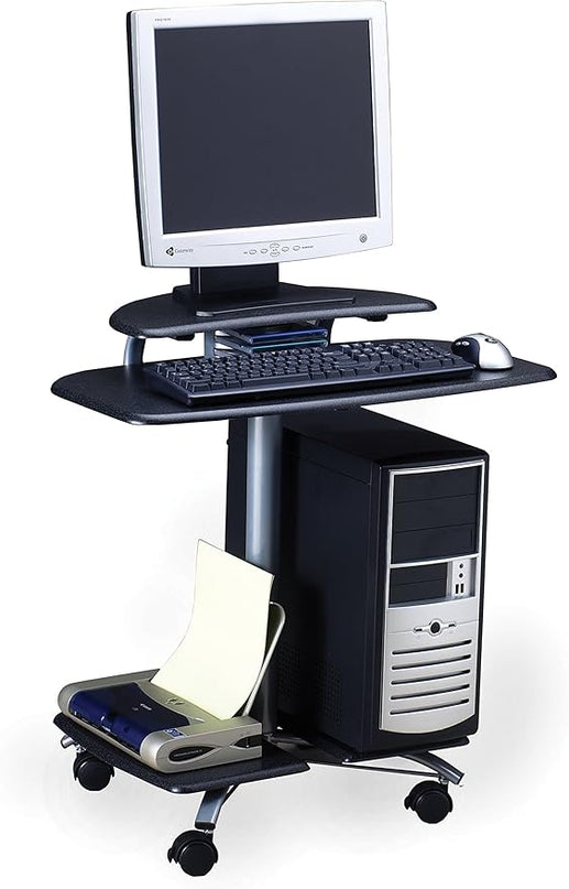 Mayline Mobile Computer Workstation, 28-1/2 by 26 by 29-1/2", Anthracite - LeafyLoom