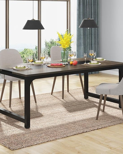 Tribesigns Modern Computer Desk, 63 x 31.5 inch Large Office Desk Computer Table Study Writing Desk Workstation for Home Office, Grey/Black - LeafyLoom