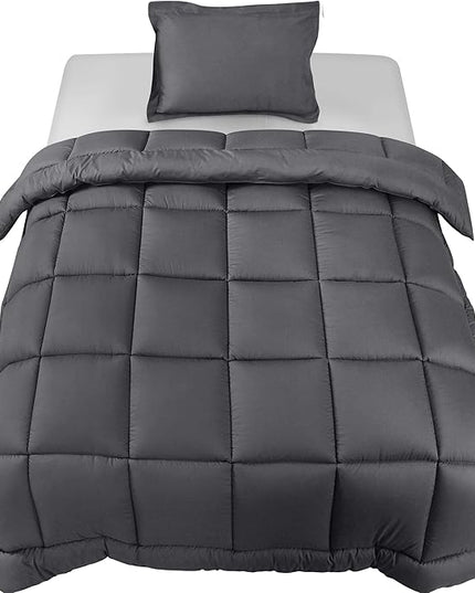 Utopia Bedding Twin Comforter Set Kids with 1 Pillow Sham, Bedding Comforter Sets, Down Alternative Grey Comforter, Soft and Comfortable, Machine Washable (Pack of 6) - LeafyLoom
