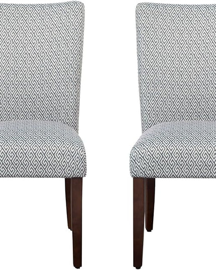 HomePop Parsons Classic Upholstered Accent Dining Chair, Set of 2, Shades Blue - LeafyLoom
