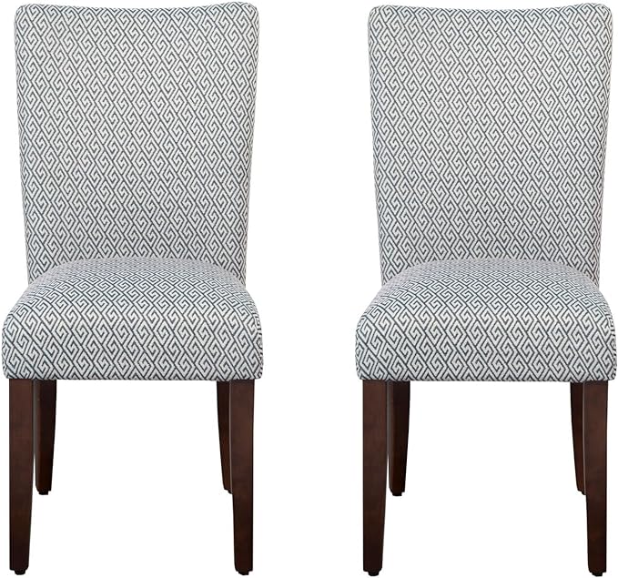 HomePop Parsons Classic Upholstered Accent Dining Chair, Set of 2, Shades Blue - LeafyLoom