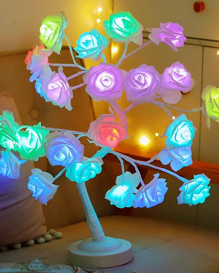 Enchanted Rose Flower Tree Lamp - 16 Vibrant Colors with Remote Control - Ideal Gift for Women, Teens, Girls - Perfect for Wedding, Christmas, Parties - Elegant Home Décor for Living Room, Bedroom - LeafyLoom
