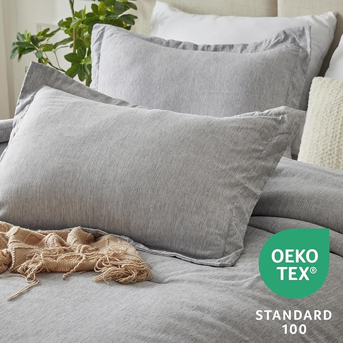 CozyLux Twin/Twin XL Comforter Set Dorm Bedding - 2 Pieces Greyish Green Twin Extra Long Soft Luxury Cationic Dyeing Comforter for College, Breathable Boho Bed Sets with 1 Comforter and 1 Pillow Sham - LeafyLoom