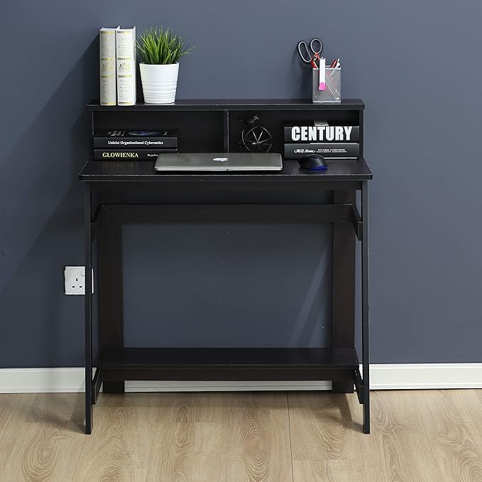 Furinno Simplistic A Frame Computer Desk, Dark Walnut - LeafyLoom