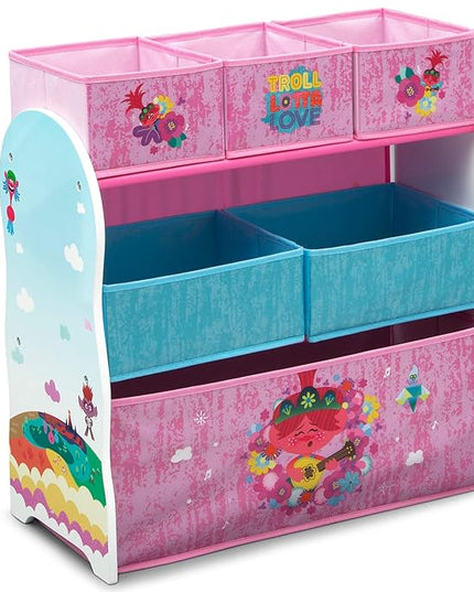 Delta Children Design and Store 6 Bin Toy Storage Organizer, Trolls World Tour - LeafyLoom