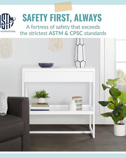 Arlo Changing Table in White, Made of Solid New Zealand Pinewood, Non-Toxic Finish, Comes with Water Resistant Mattress Pad & Safety Strap - LeafyLoom