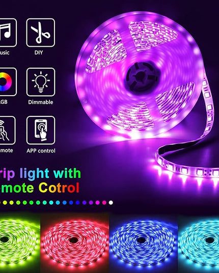 Nexillumi Led Lights for Bedroom 50ft(1 Roll of 50ft) Music Sync Color Changing Led Strip Lights Smart with Remote and App Control Built-in Mic for Party Home Room Decor Luces LED para Cuarto Nexillumi