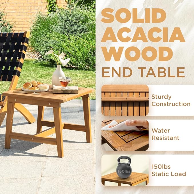 Design Heavy Duty 400lbs Capacity Patio Bistro Piece with Ottomans Outdoor, Onesize, Foldable Reclining Set 5 - LeafyLoom