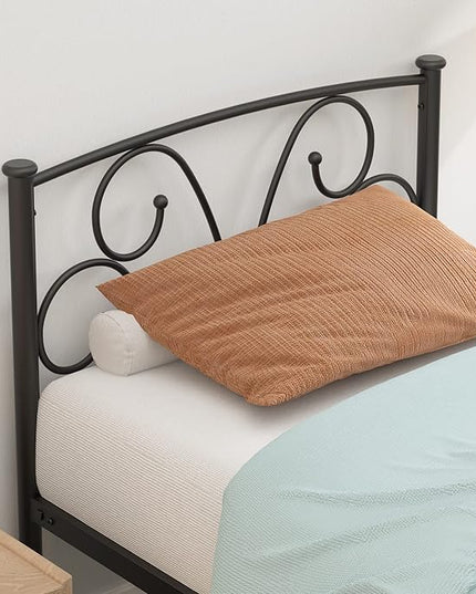 Timy Kids Twin Bed Frame with Headboard and Footboard, Metal Platform Bed Frame with 12 Inch Storage Space for Boys Girls Teens Adults, No Box Spring Needed, Black - LeafyLoom