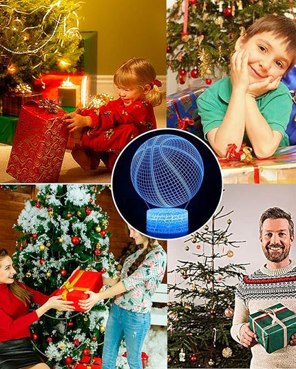 Basketball Night Light,3D Illusion Lamp 16 Color Changing&Dimming by Remote Control or Smart Touch LED Bedside Lamps,Sports Decor for Boys Bedroom Girls Kids Teens Birthday Holiday Xmas Gifts - LeafyLoom