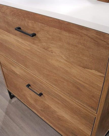 Sauder Tremont Row Lateral File, L: 15.71" x W: 27.95" x H: 29.53", Sindoori Mango - LeafyLoom