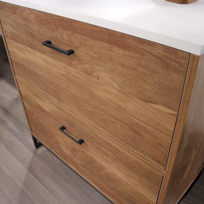 Sauder Tremont Row Lateral File, L: 15.71" x W: 27.95" x H: 29.53", Sindoori Mango - LeafyLoom