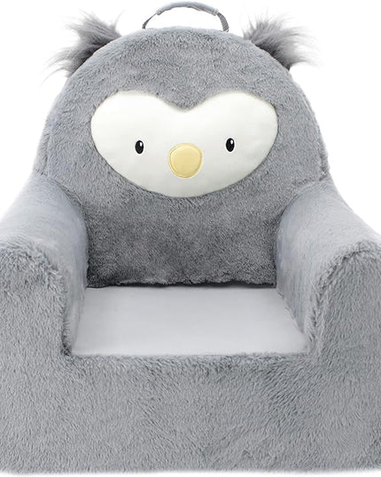 Soft Landing Grey Sweet Seats | Premium Character Chair with Carrying Handle & Side Pockets Owl - LeafyLoom