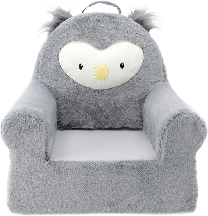 Soft Landing Grey Sweet Seats | Premium Character Chair with Carrying Handle & Side Pockets Owl - LeafyLoom
