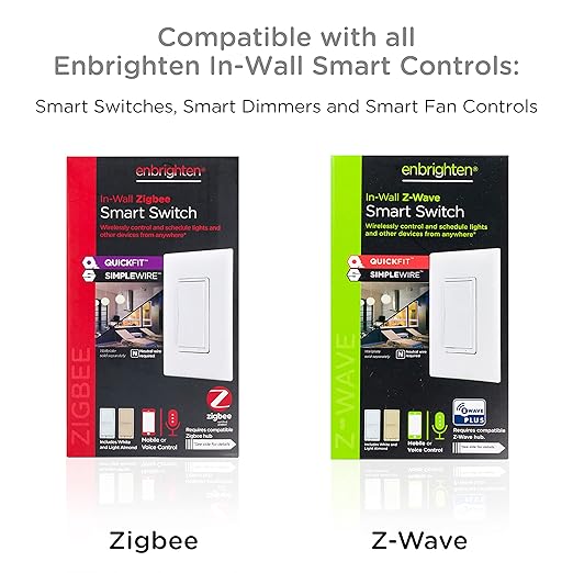 GE Enbrighten Add-On Switch QuickFit and SimpleWire, In-Wall Paddle, Z-Wave ZigBee Wireless Smart Lighting Controls, Latest Version, NOT A STANDALONE Switch, 46199 GE
