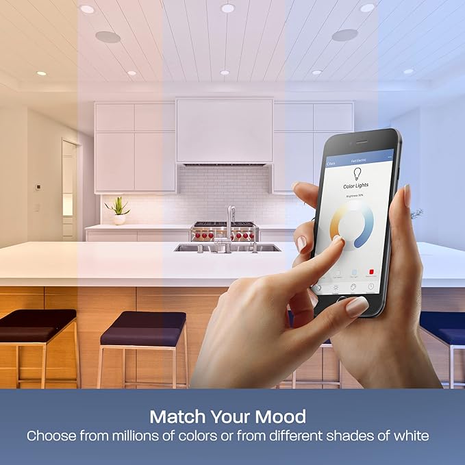 Feit Electric Smart Recessed Downlights, 5-6 Inch, Wi-Fi LED, Dimmable Color-Changing, 1000 Lumens, 11.1W (75W Equivalent), Voice & App Control, Daylight to Soft White, 50,000 Hour Lifespan FeitElectricCompany