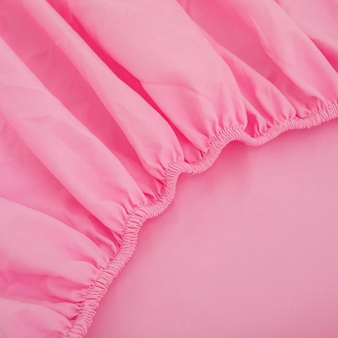 Pink Comforter Sets Queen Size, Pink Bedding Sets,Bed in a Bag Comforter 5 Pieces-Soft Lightweight Microfiber Bed Set for All Season… - LeafyLoom