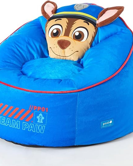 Idea Nuova Paw Patrol The Mighty Movie Hillside by pod Plush Kids Bean Bag Chair, 24" Wx24 Dx17 H - LeafyLoom