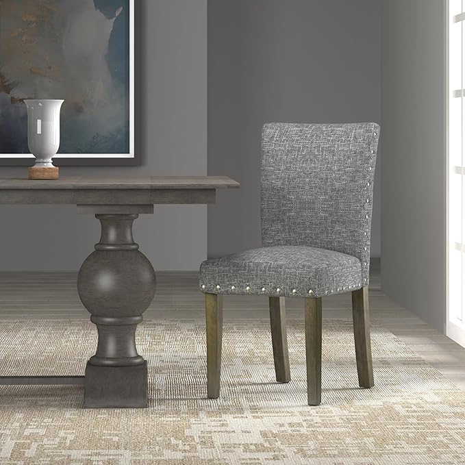 HomePop Classic Parsons Dining Chairs, Set of 2, Gray(Set of 2) - LeafyLoom