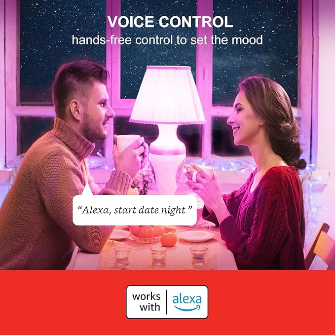 Sengled Alexa Light Bulbs, 75W Equivalent, S1 Auto Pairing with Alexa Devices, Smart Light Bulb that Work with Alexa, Bluetooth Mesh Smart Home Lighting, ‎Multicolor Dimmable, No Hub Required,4-Pack Sengled