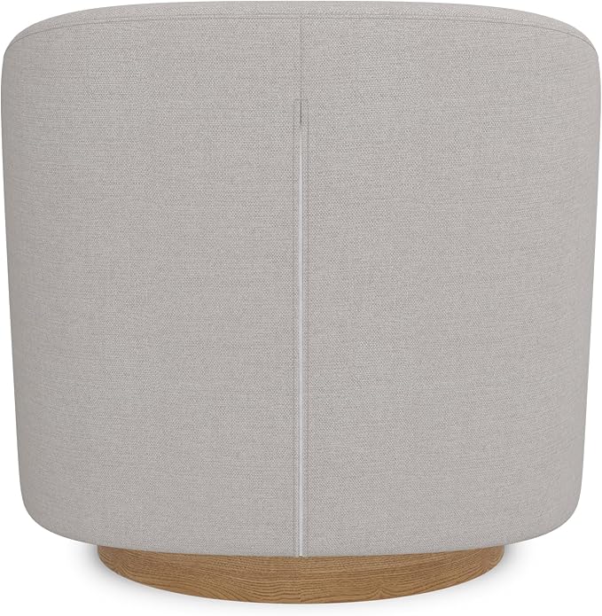 Sunny Heart Swivel Accent Chair, Fabric Swivel Barrel Chair, Swivel Club Chair with Wood Base, Modern Upholstered Armchair, Cozy Chairs for Living Room, Bedroom, Reading - LeafyLoom