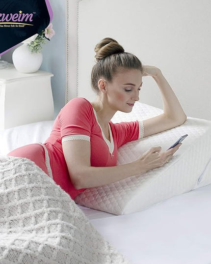 Adjustable Bed Wedge Pillow for Sleep Apnea, Gerd, Acid Reflux, Post Surgery, Heartburn - Foam Wedge Pillow for Back Pain Relief, Sleep Apnea Pillow Wedge or Bed Wedge Pillow for Sleeping for Seniors - LeafyLoom