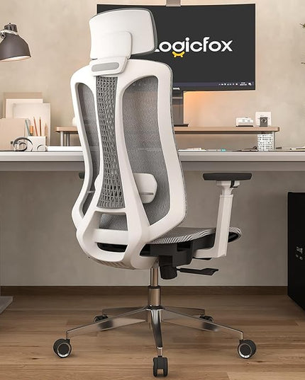 Ergonomic Mesh Office Chair, Computer Desk Chair with 3D Armrests, Adjustable Lumbar Cushion & Adjustable Headrest, High Back Home desk Chair with Tilt Function, Mesh Backrest & Seat - LeafyLoom