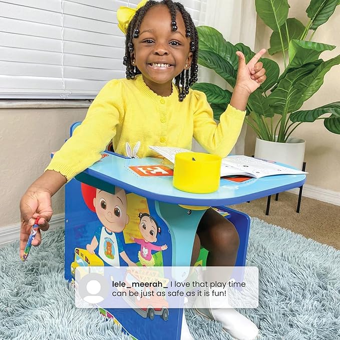 Delta Children Chair Desk with Storage Bin - Greenguard Gold Certified, CoComelon - LeafyLoom